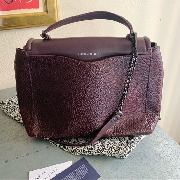 SOLD Rebecca Minkoff Shoulder Bag Snake Print Burgundy - Picture 5 of 12